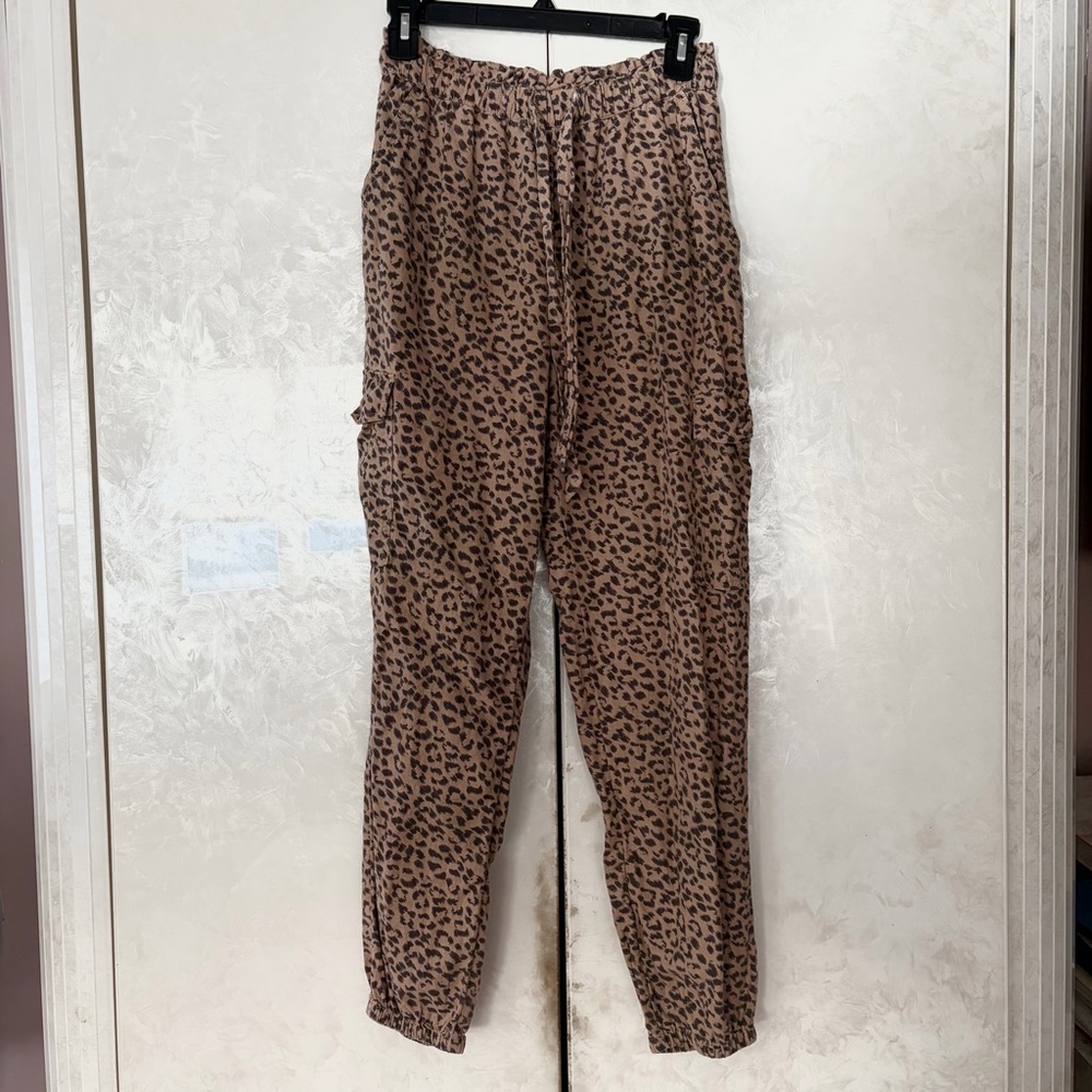 Aerie Leopard Print Joggers - Picture 1 of 8